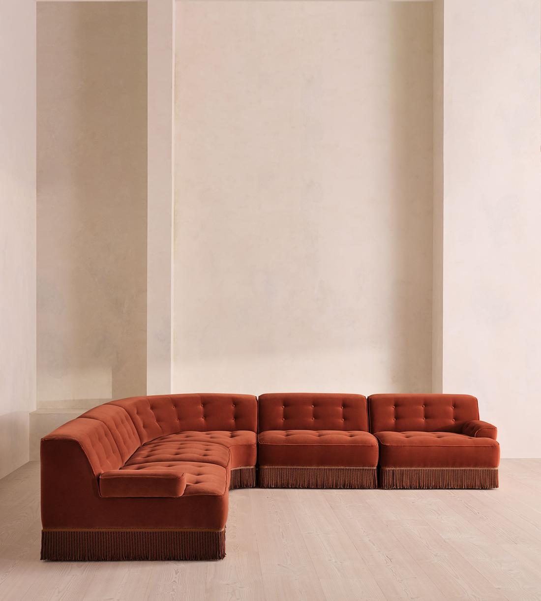 Elowen Modular Sofa - Corner Sofa - Velvet - Rust UK - Listing - Image 2