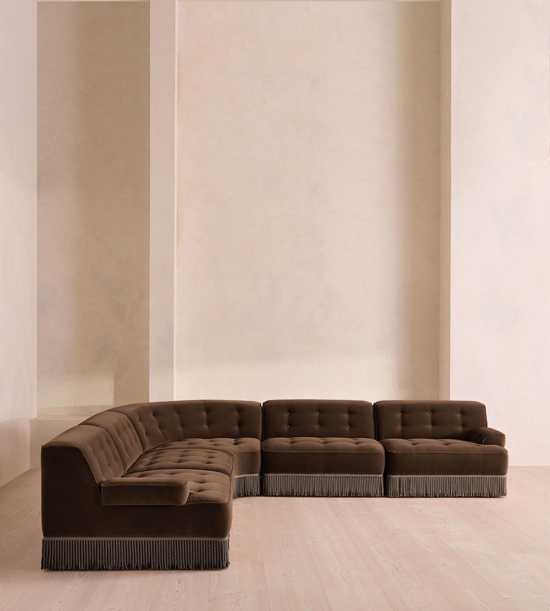 Elowen Modular Sofa - Corner Sofa - Velvet - Chocolate UK - Listing - Image 2