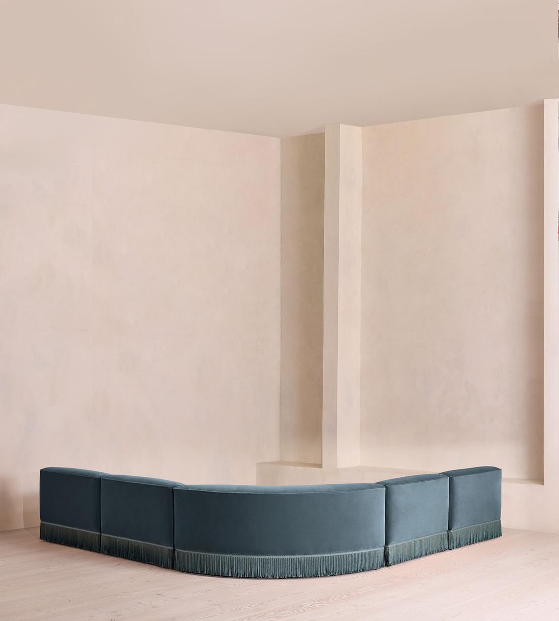 Elowen Modular Sofa - Corner Sofa - Velvet - Grey Blue UK - Images - Image 3