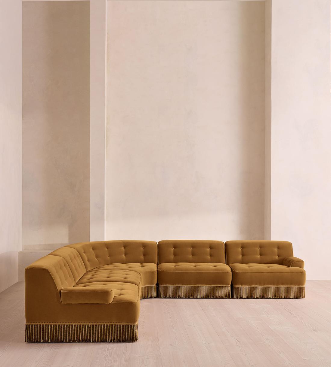 Elowen Modular Sofa - Corner Sofa - Velvet - Mustard UK - Listing - Image 2