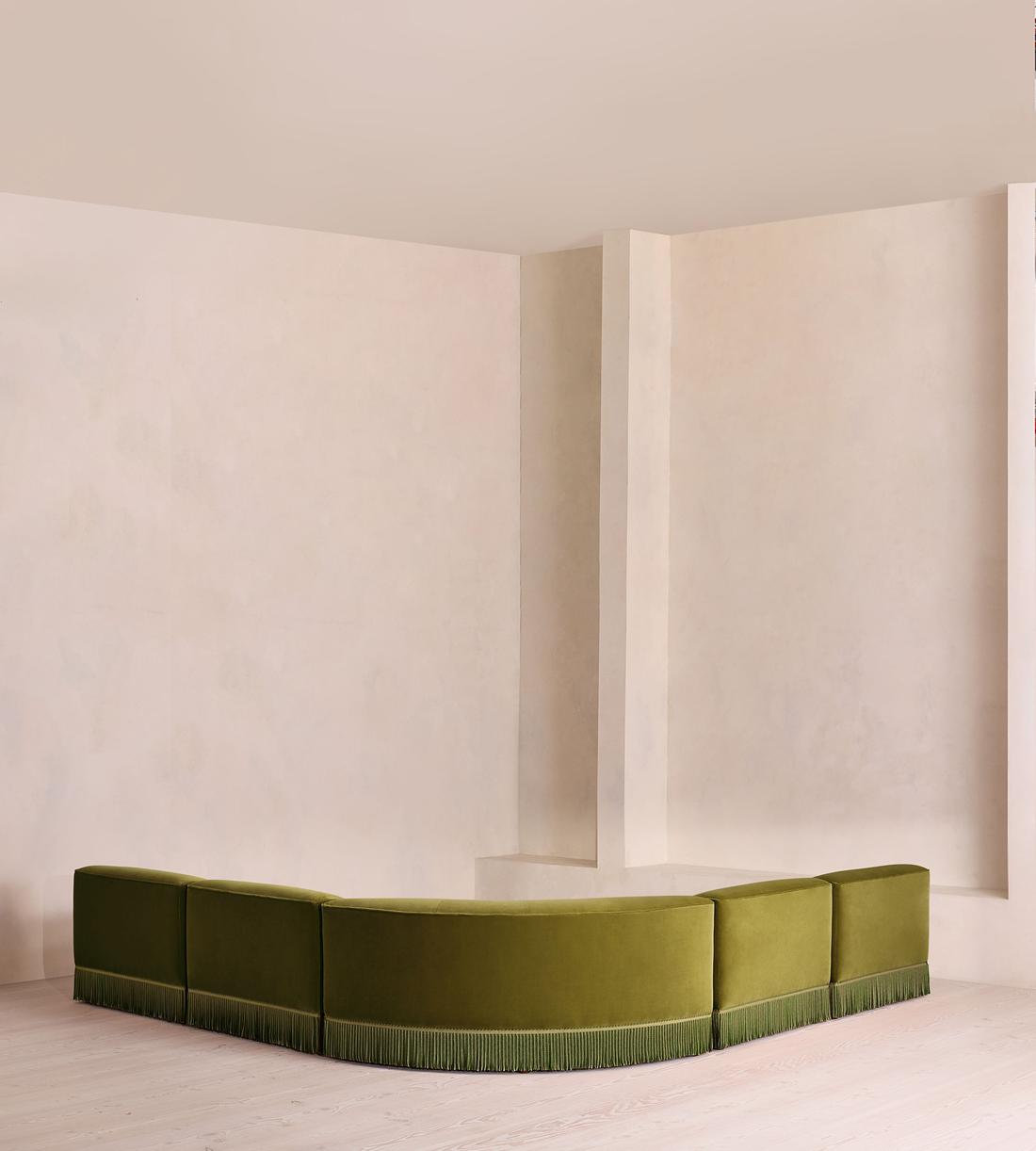 Elowen Sectional Sofa - Corner Sofa - Velvet - Olive US - Images - Image 3
