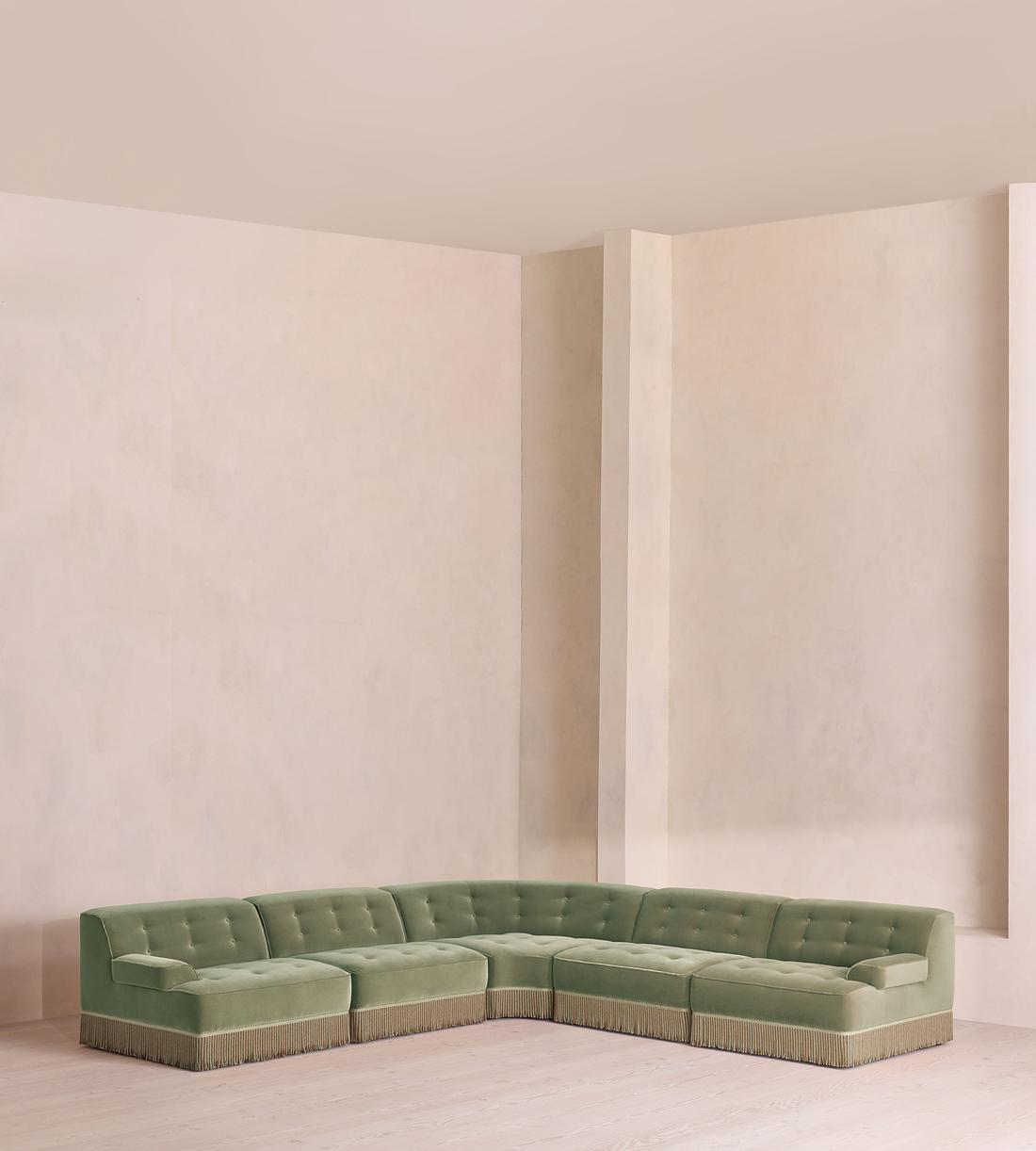Elowen Modular Sofa - Corner Sofa - Velvet - Seafoam - UK - Listing - Image 1