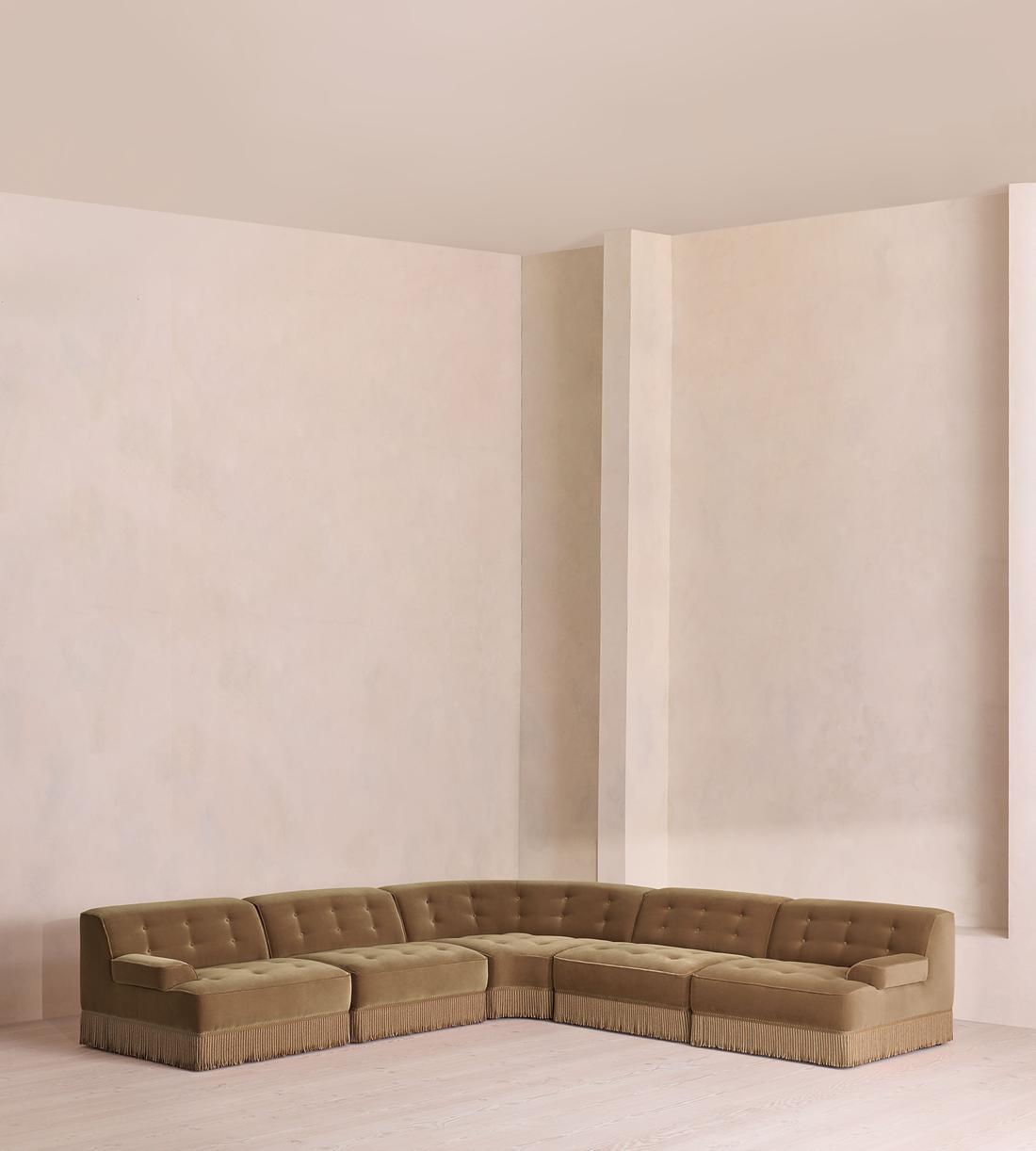 Elowen Sectional Sofa - Corner Sofa - Velvet - Truffle - US - Listing - Image 1