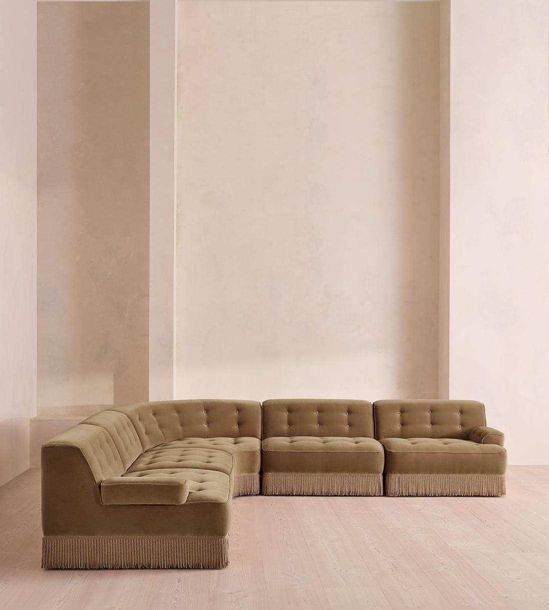 Elowen Sectional Sofa - Corner Sofa - Velvet - Truffle - US - Listing - Image 2