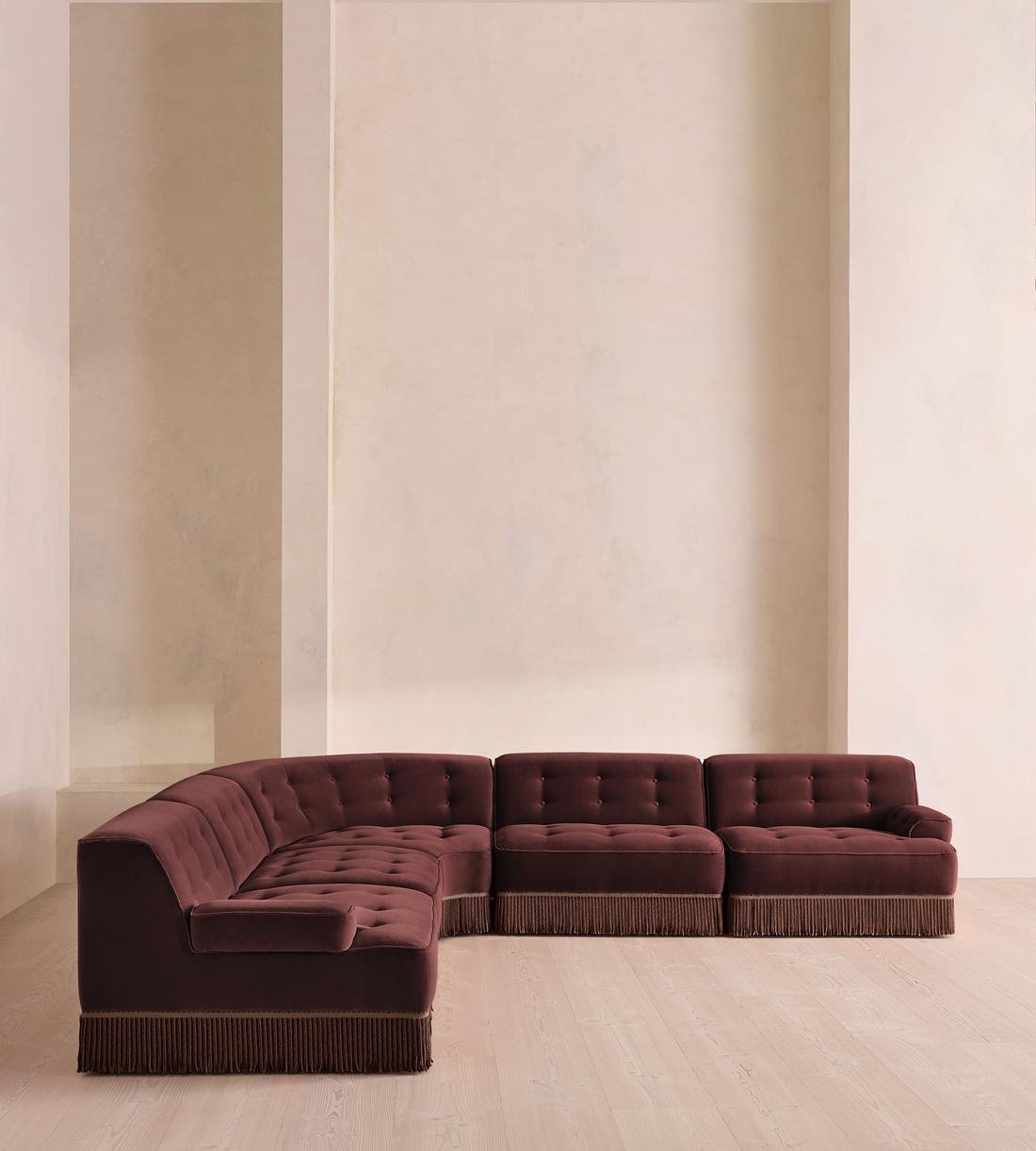 Elowen Sectional Sofa - Corner Sofa - Velvet - Aubergine - US - Listing - Image 2