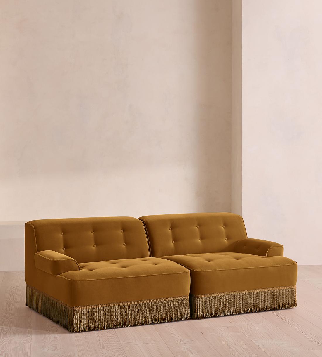 Elowen Modular Sofa - Three Seater - Velvet - Mustard UK - Listing - Image 2