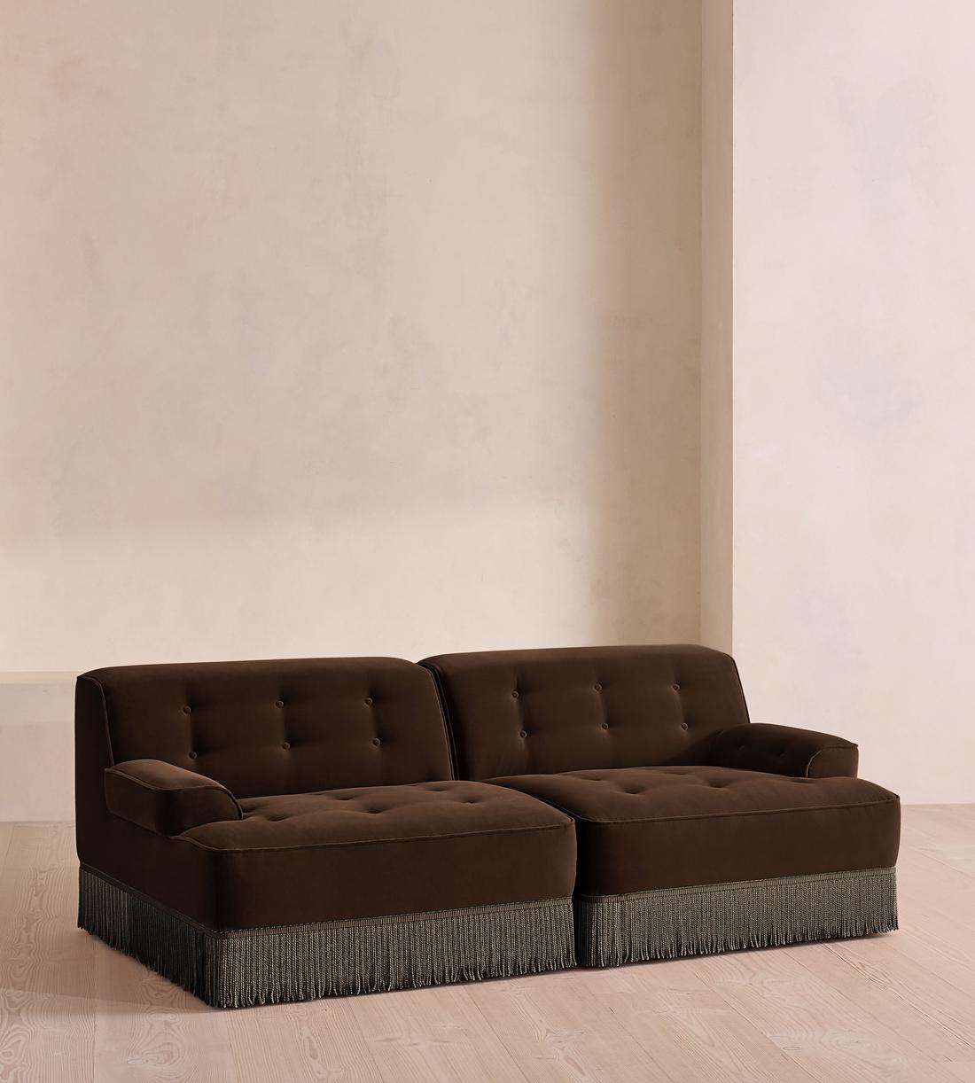 Elowen Sectional Sofa - Three Seater - Velvet - Chocolate US - Listing - Image 2