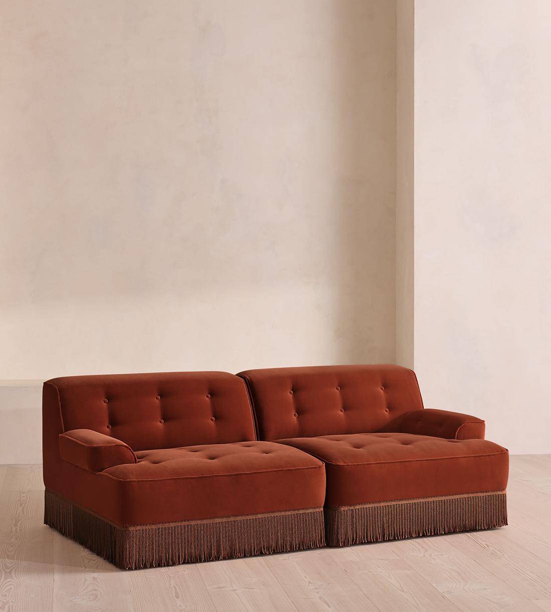 Elowen Modular Sofa - Three Seater - Velvet - Rust UK - Listing - Image 2