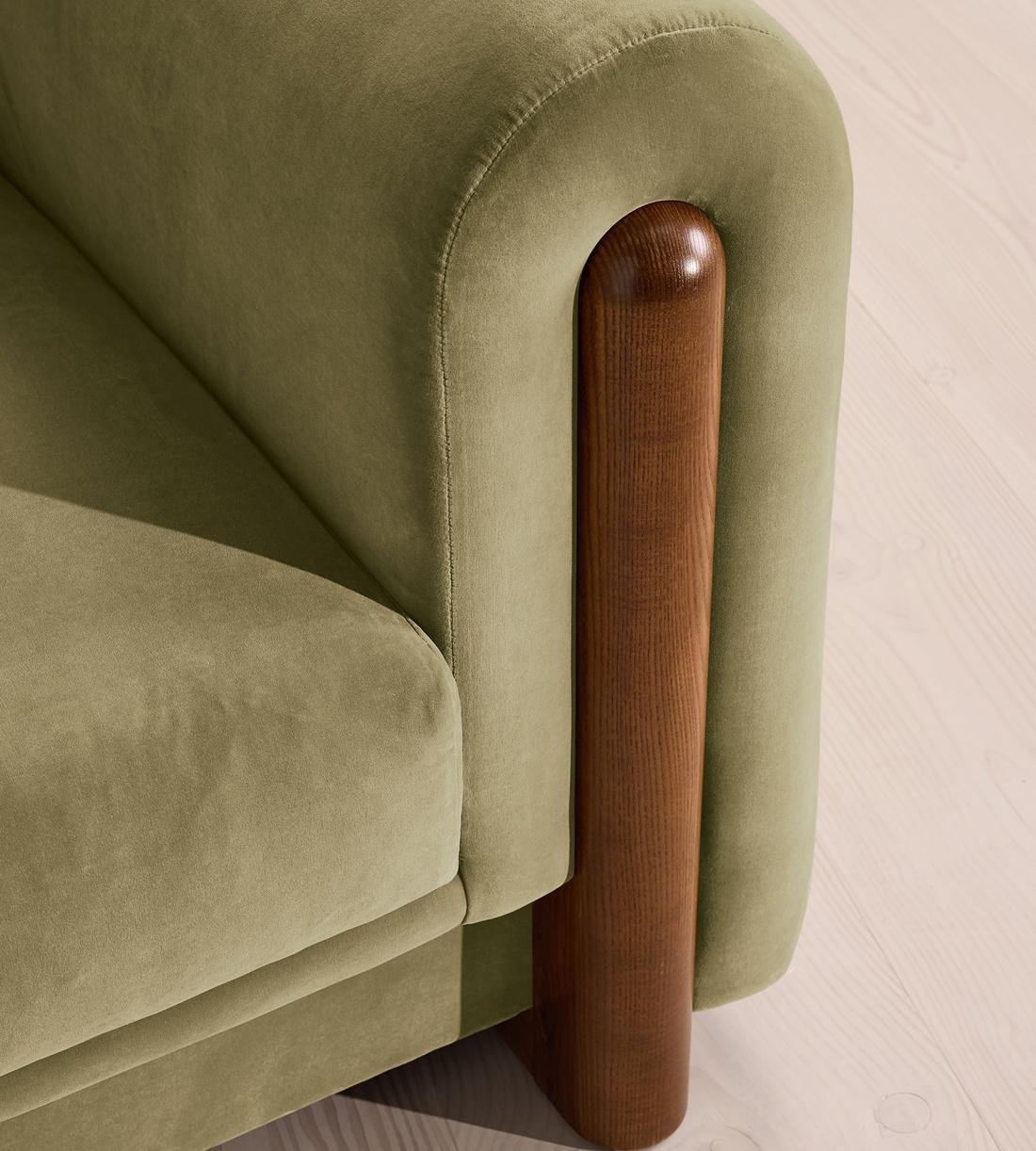 Farrell Three Seater Sofa - Velvet - Lichen - Images - Image 5