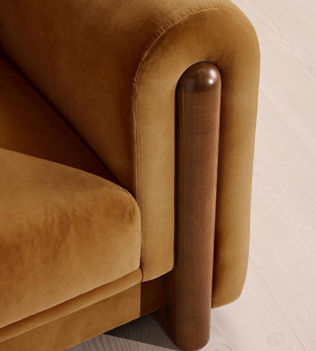 Farrell Three Seater Sofa - Velvet - Mustard - Images - Image 5