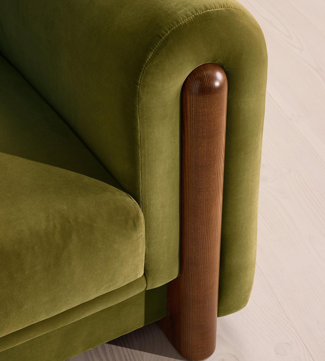 Farrell Three Seater Sofa - Velvet - Olive - Images - Image 5