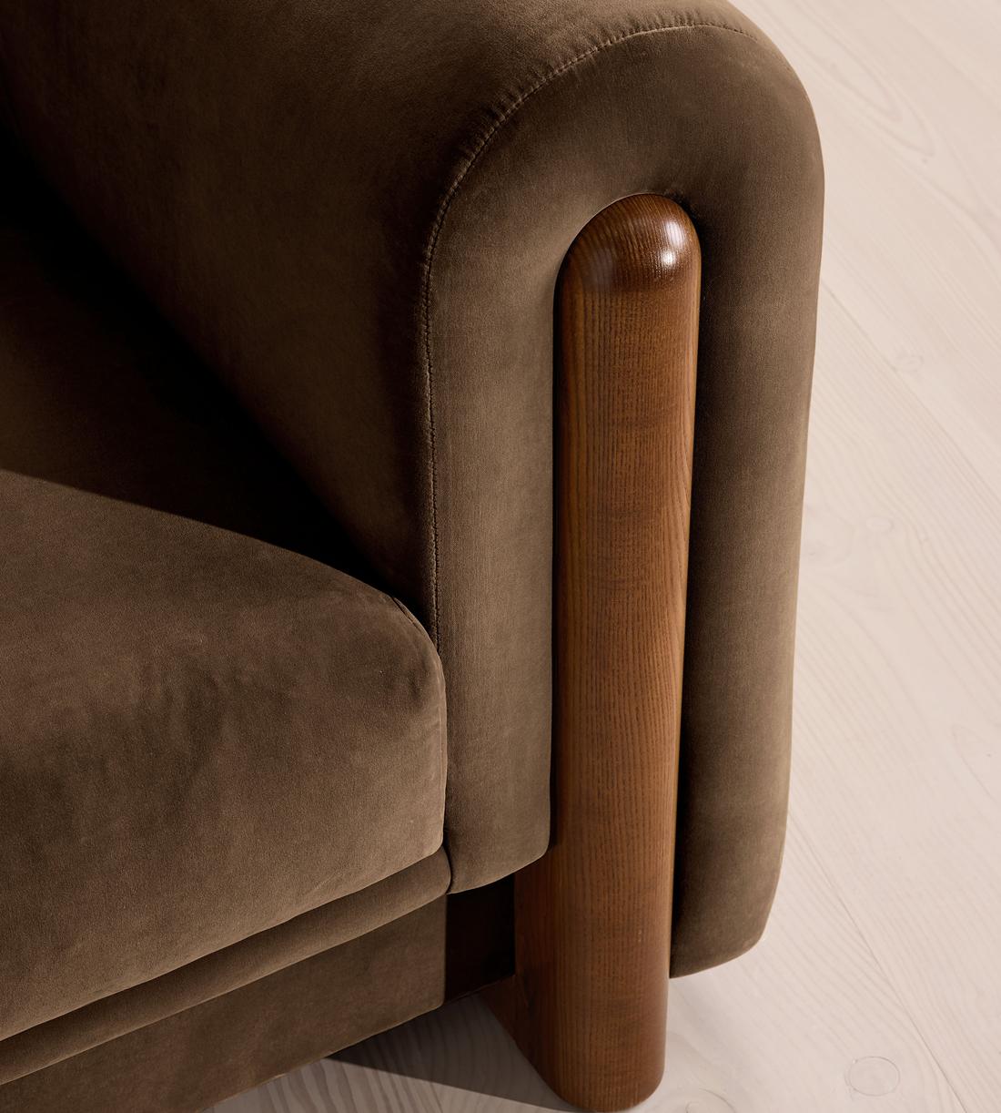 Farrell Three Seater Sofa - Velvet - Chocolate - Images - Image 5