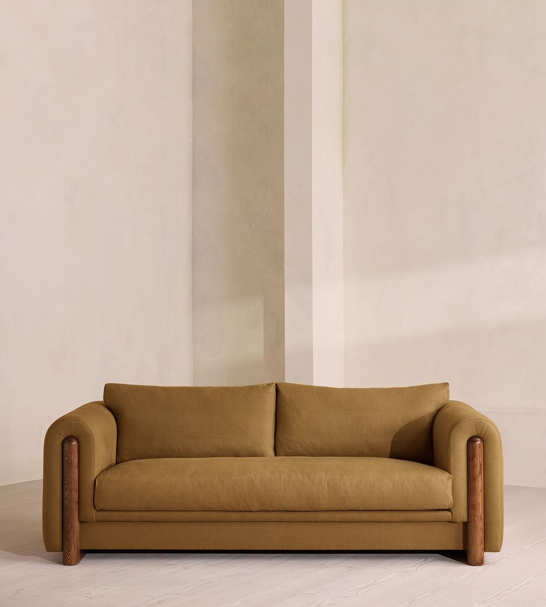 Farrell Three Seater Sofa - Linen - Ochre - UK - Listing - Image 1
