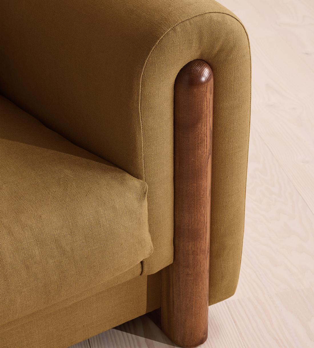Farrell Three Seater Sofa - Linen - Ochre - UK - Images - Image 6