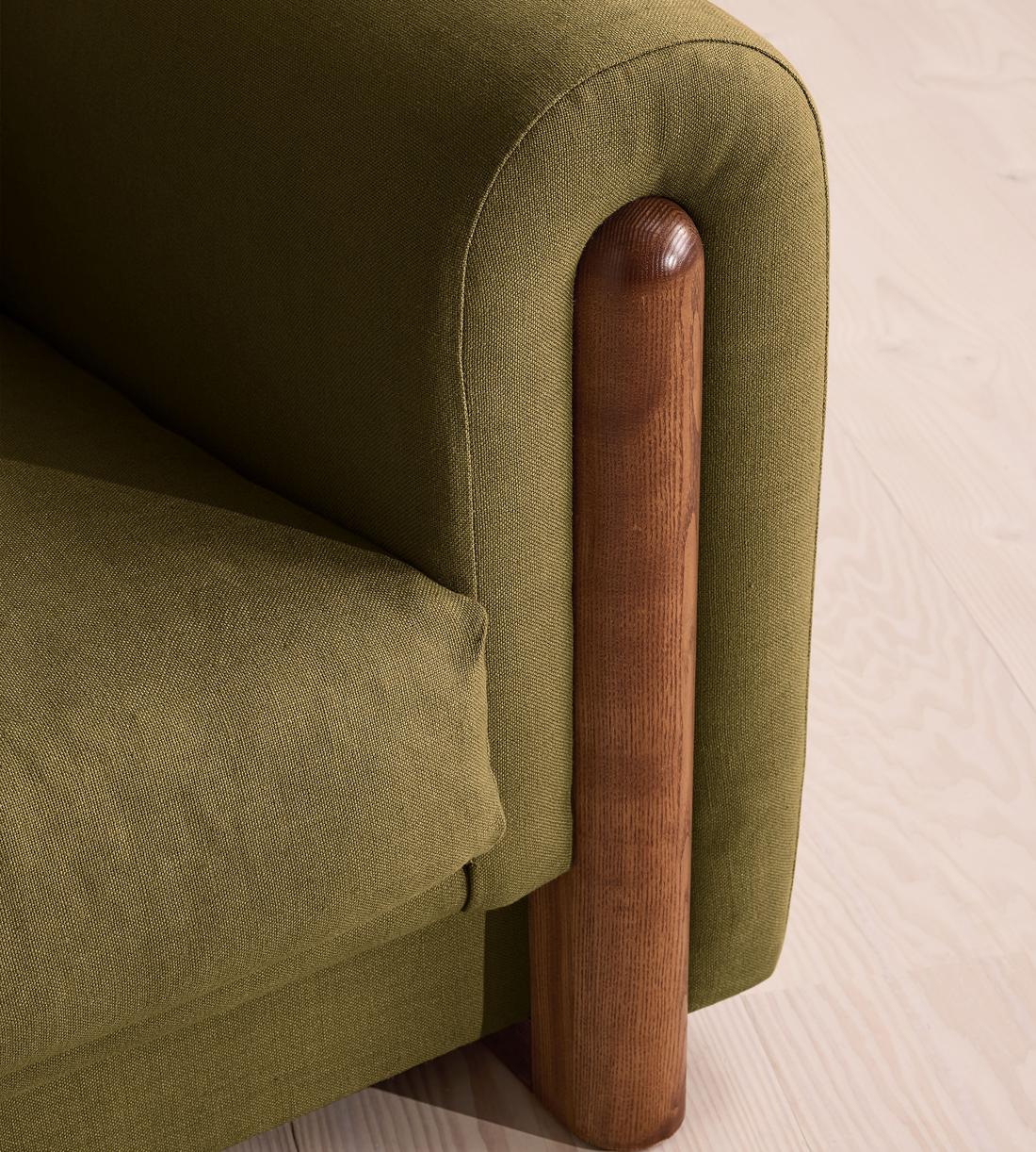 Farrell Three Seater Sofa - Linen - Olive - UK - Images - Image 5