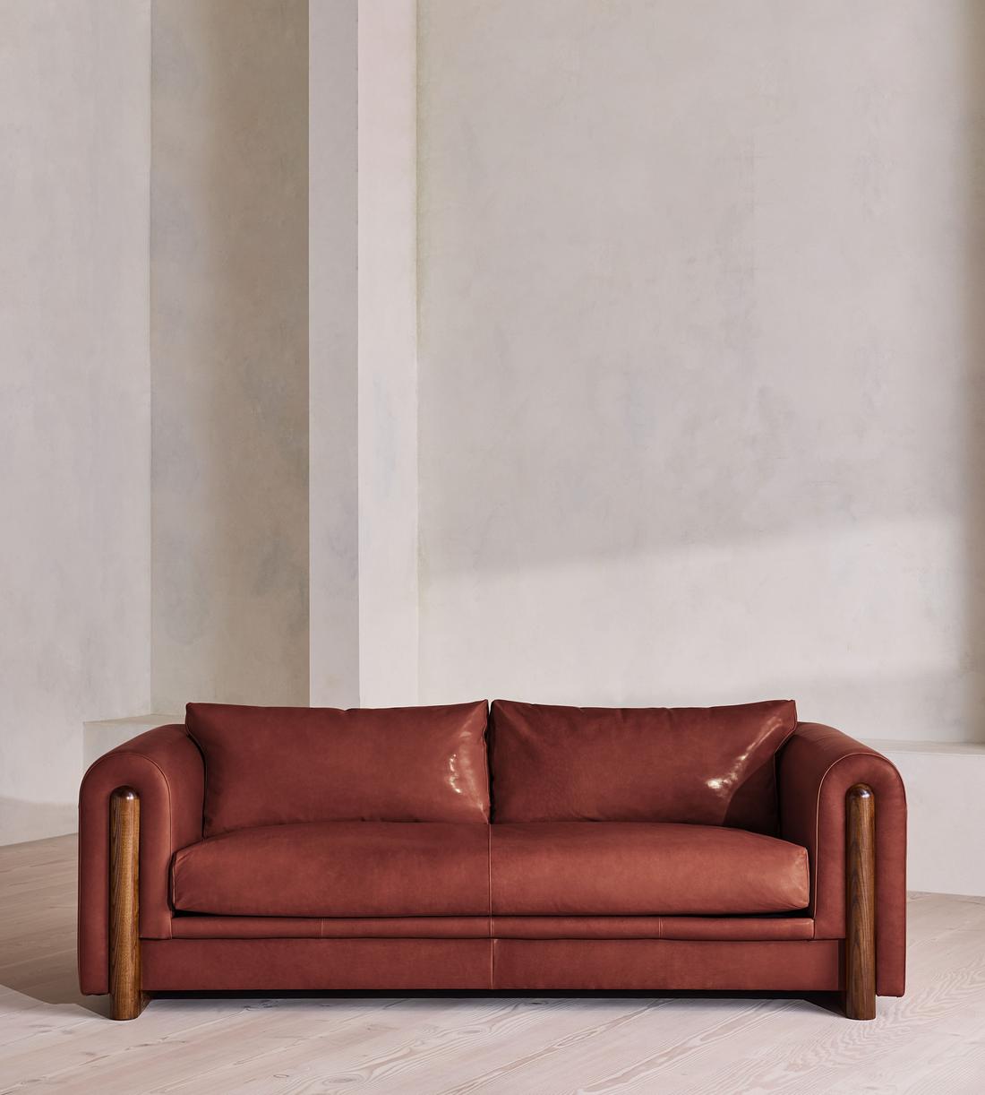 Farrell Three Seater Sofa - Leather - Sangria - UK - Listing - Image 1