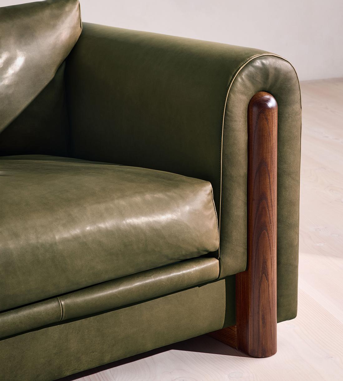 Farrell Three Seater Sofa - Leather - Moss - UK - Images - Image 5