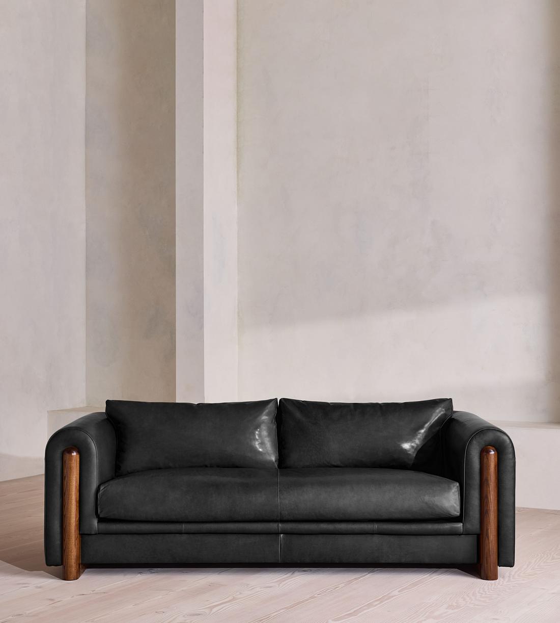 Farrell Three Seater Sofa - Leather - Black - UK - Listing - Image 1