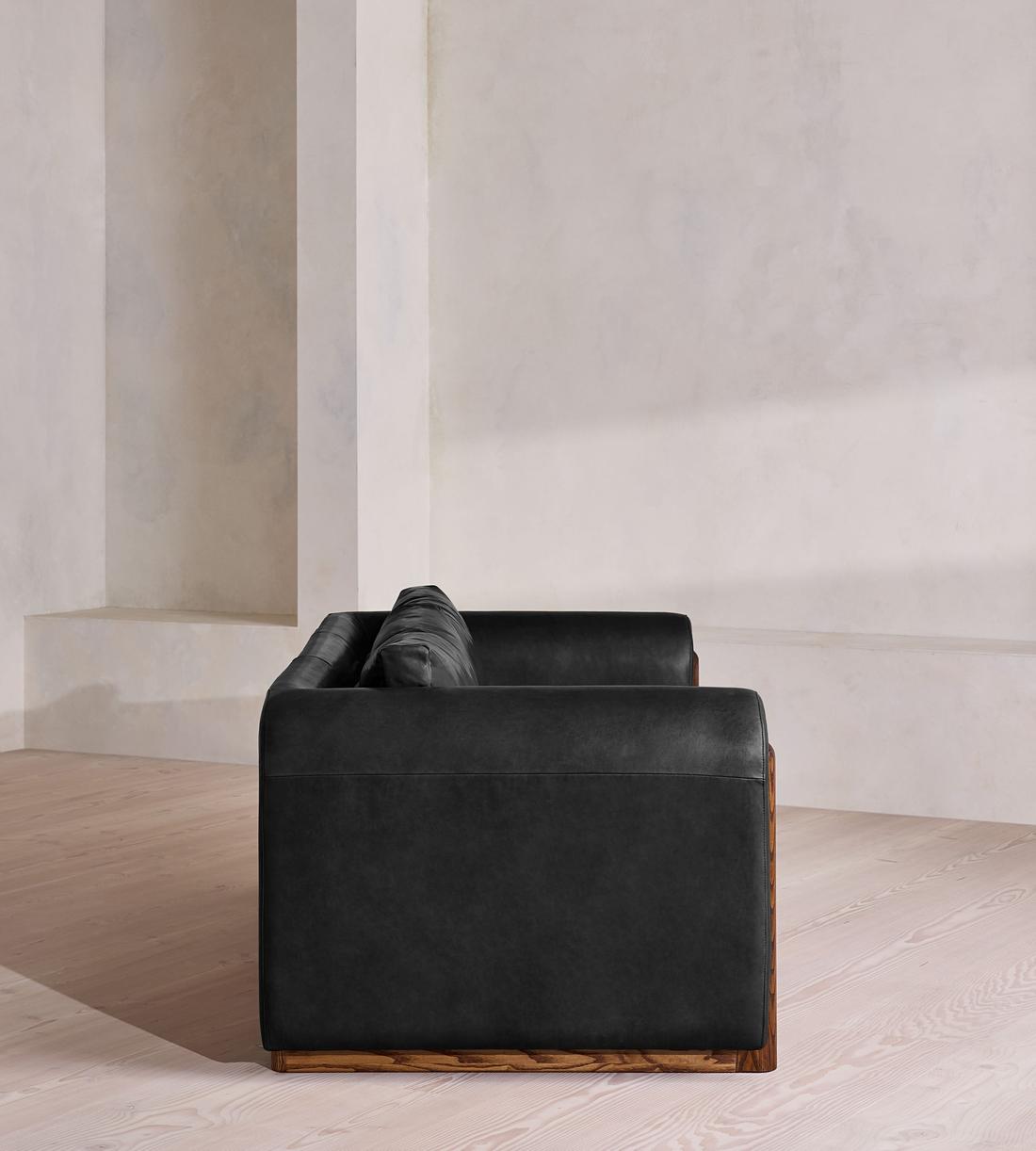 Farrell Three Seater Sofa - Leather - Black - UK - Images - Image 3