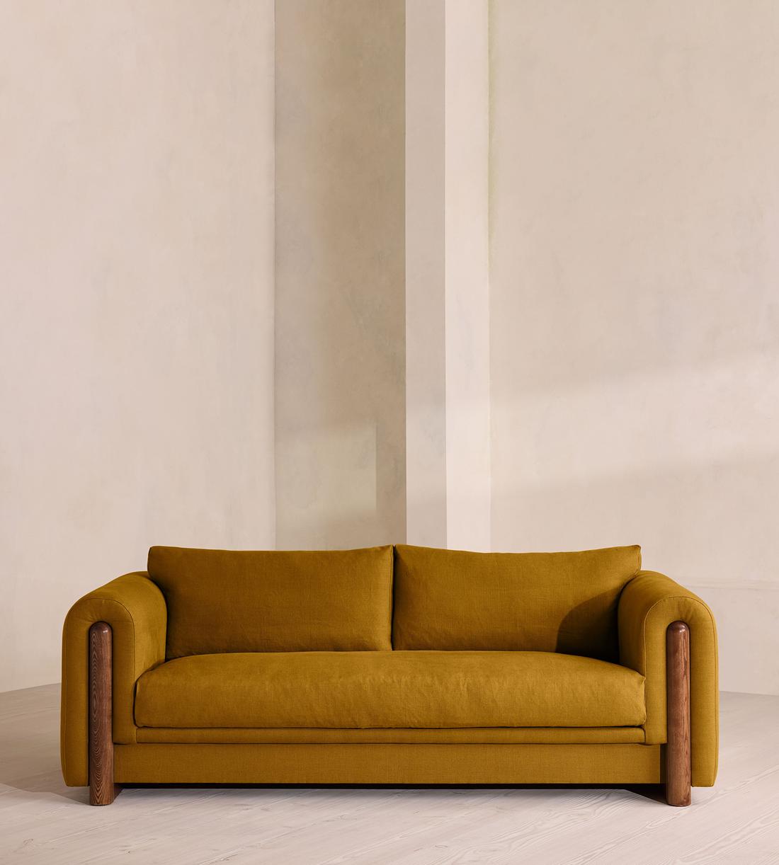 Farrell Three Seater Sofa - Linen - Turmeric - UK - Listing - Image 1