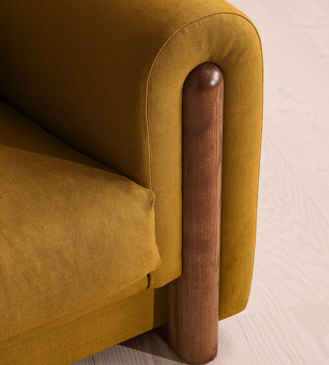 Farrell Three Seater Sofa - Linen - Turmeric - UK - Images - Image 5