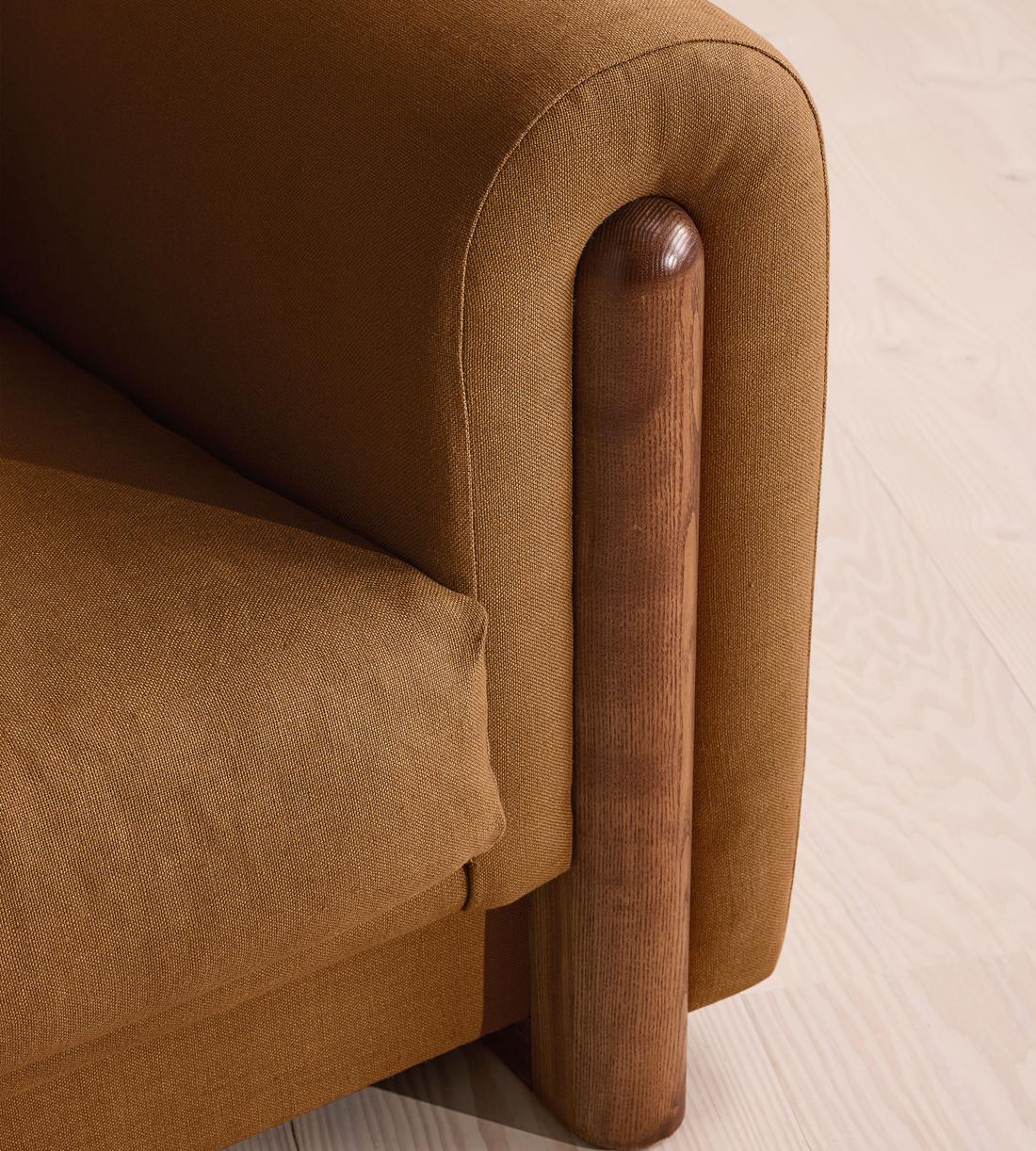 Farrell Three Seater Sofa - Linen - Terracotta - UK - Images - Image 5