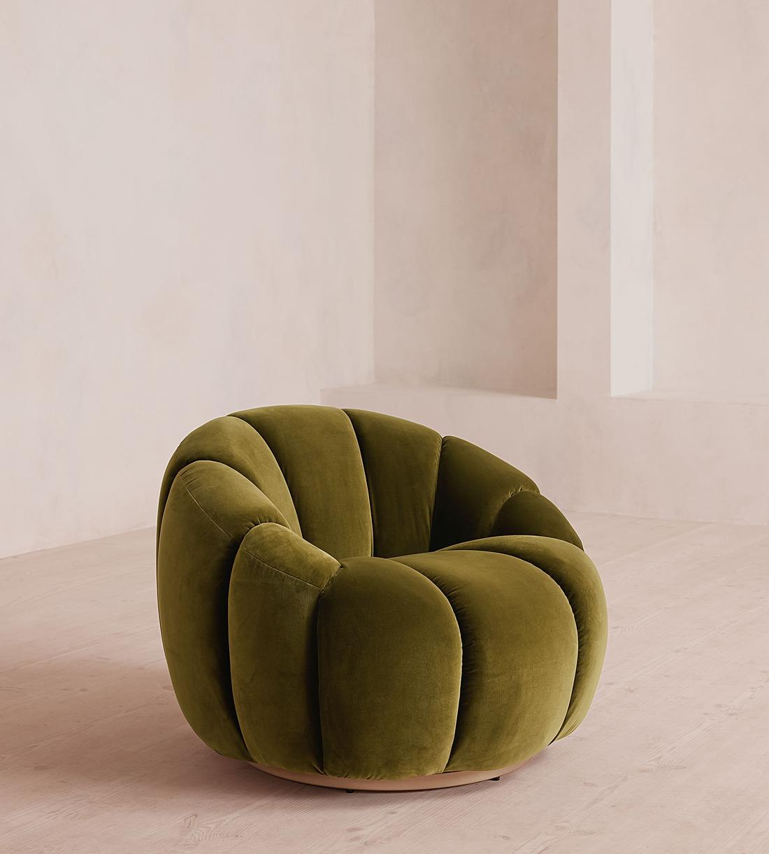 Garret Armchair - Velvet - Olive - Listing - Image 1