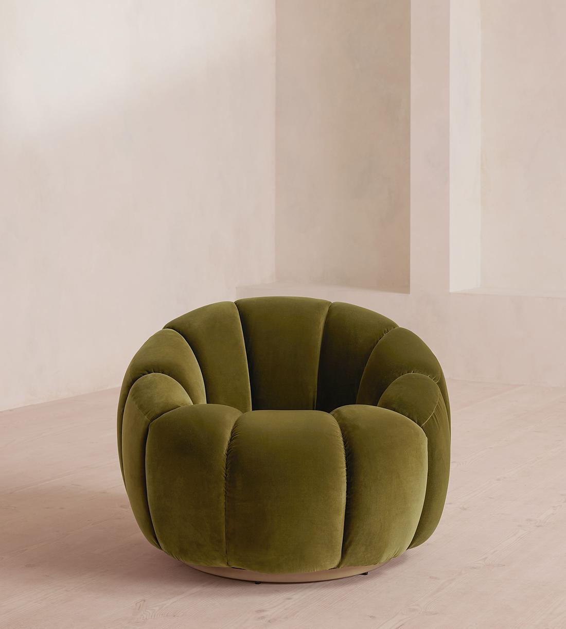 Garret Armchair - Velvet - Olive - Listing - Image 2