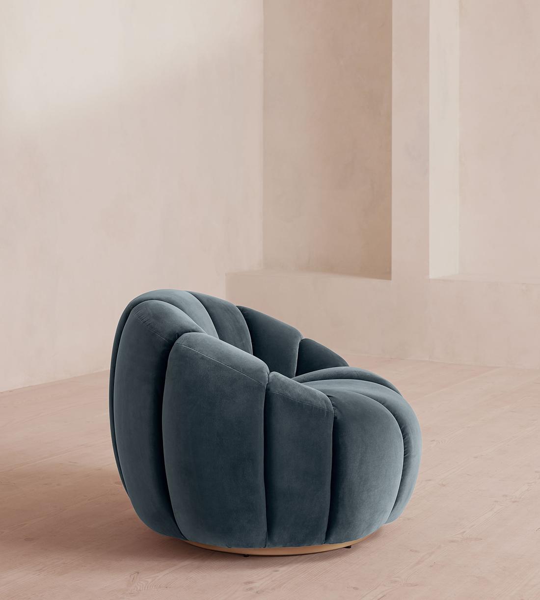 Garret Armchair - Velvet - Grey Blue - Images - Image 3