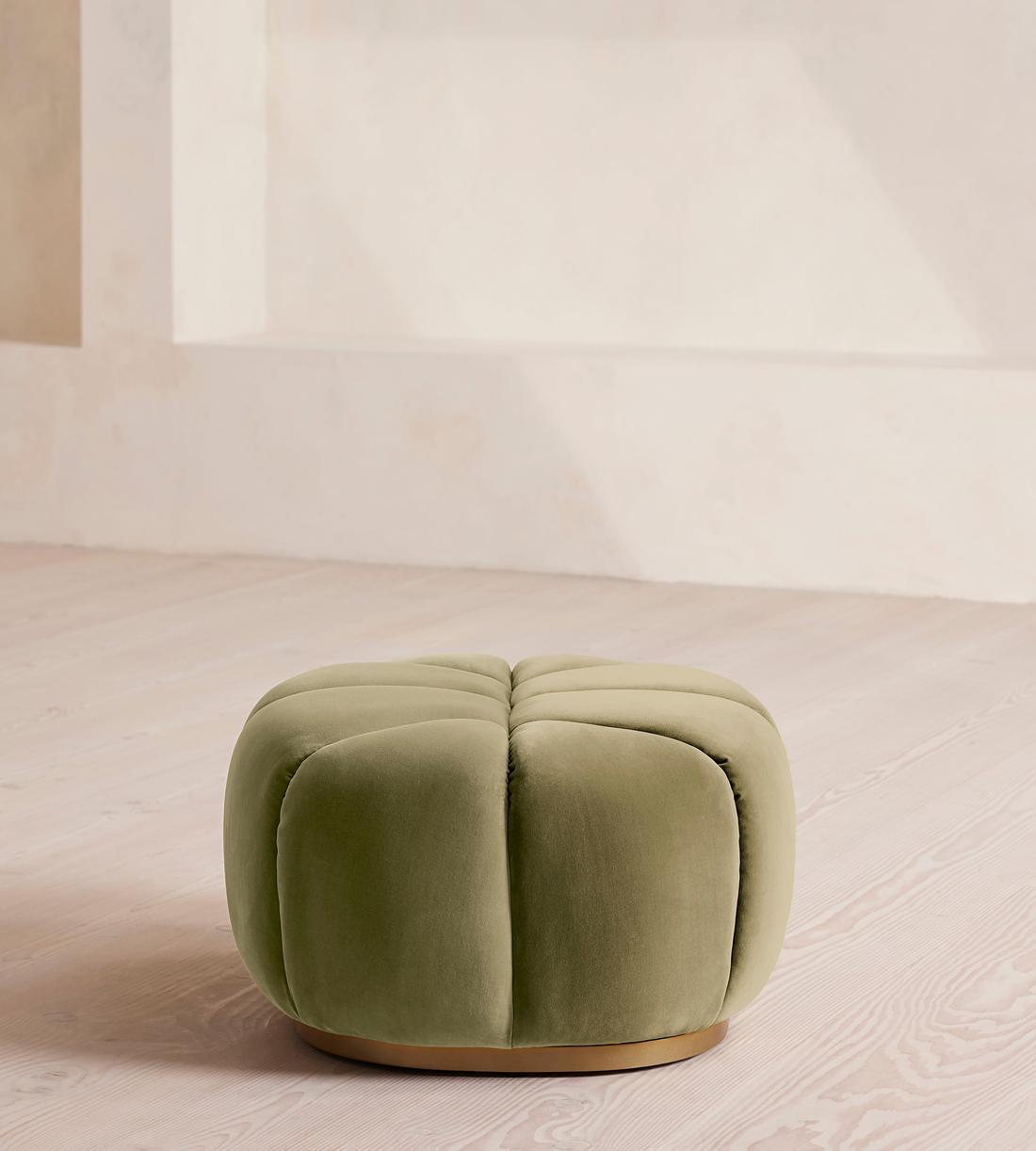 Garret Footstool - Velvet ,Lichen - Images - Image 3
