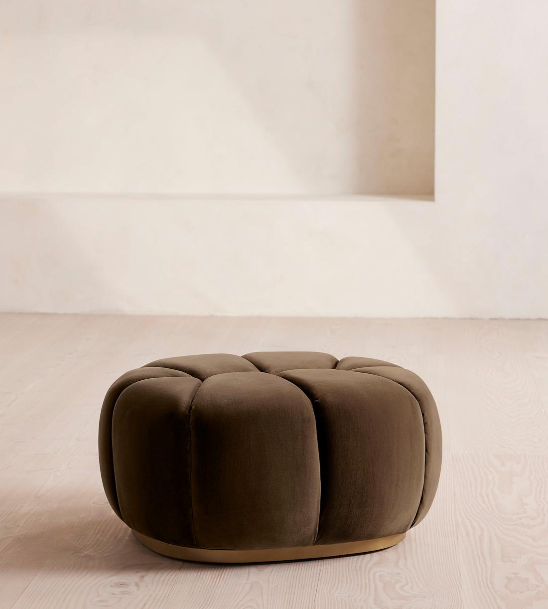 Garret Footstool - Velvet - Chocolate - US - Listing - Image 1