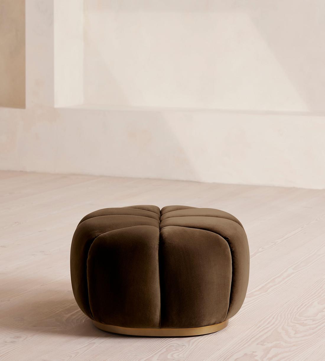 Garret Footstool - Velvet - Chocolate - US - Images - Image 3