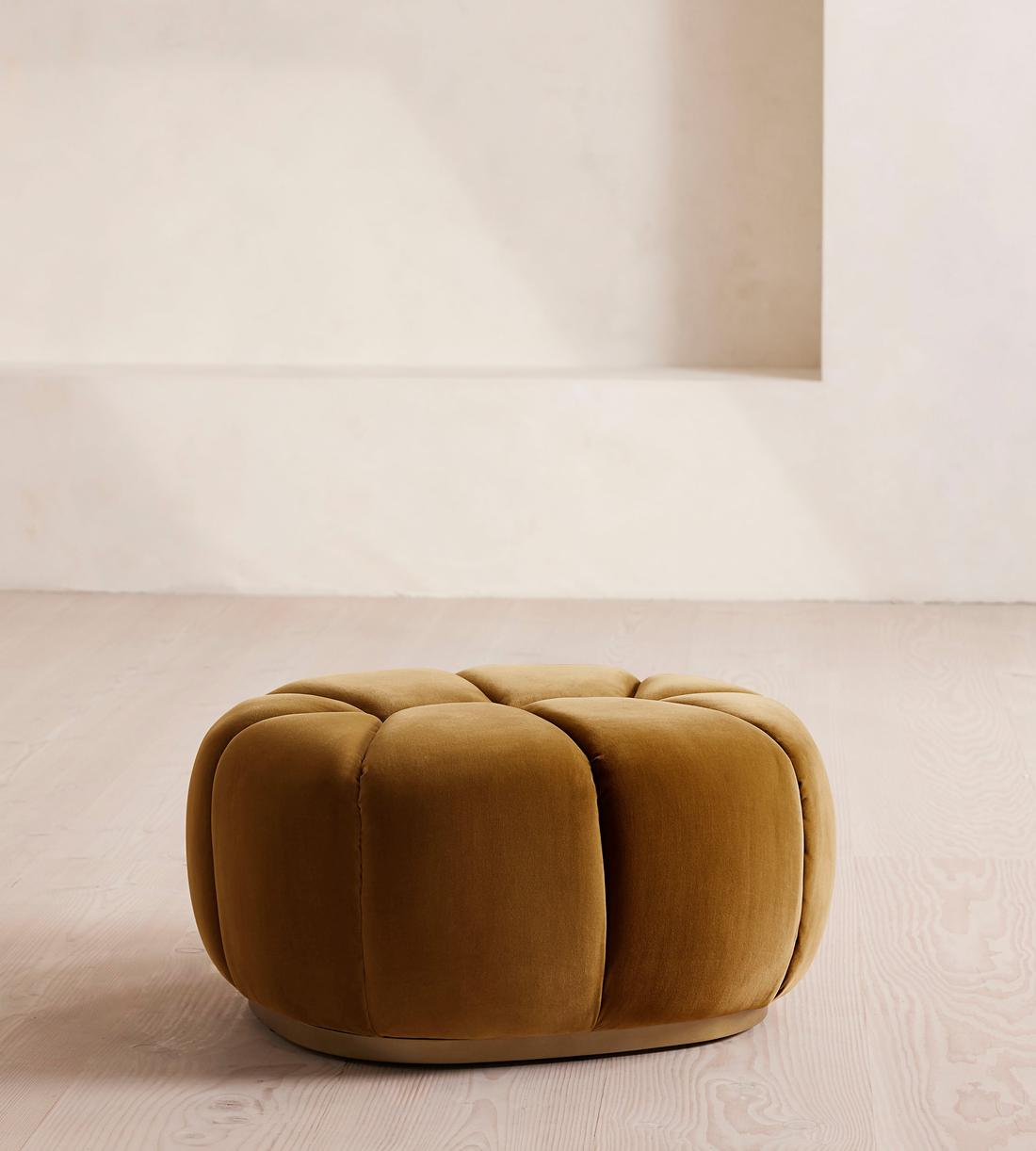 Garret Footstool - Velvet - Mustard - Listing - Image 1