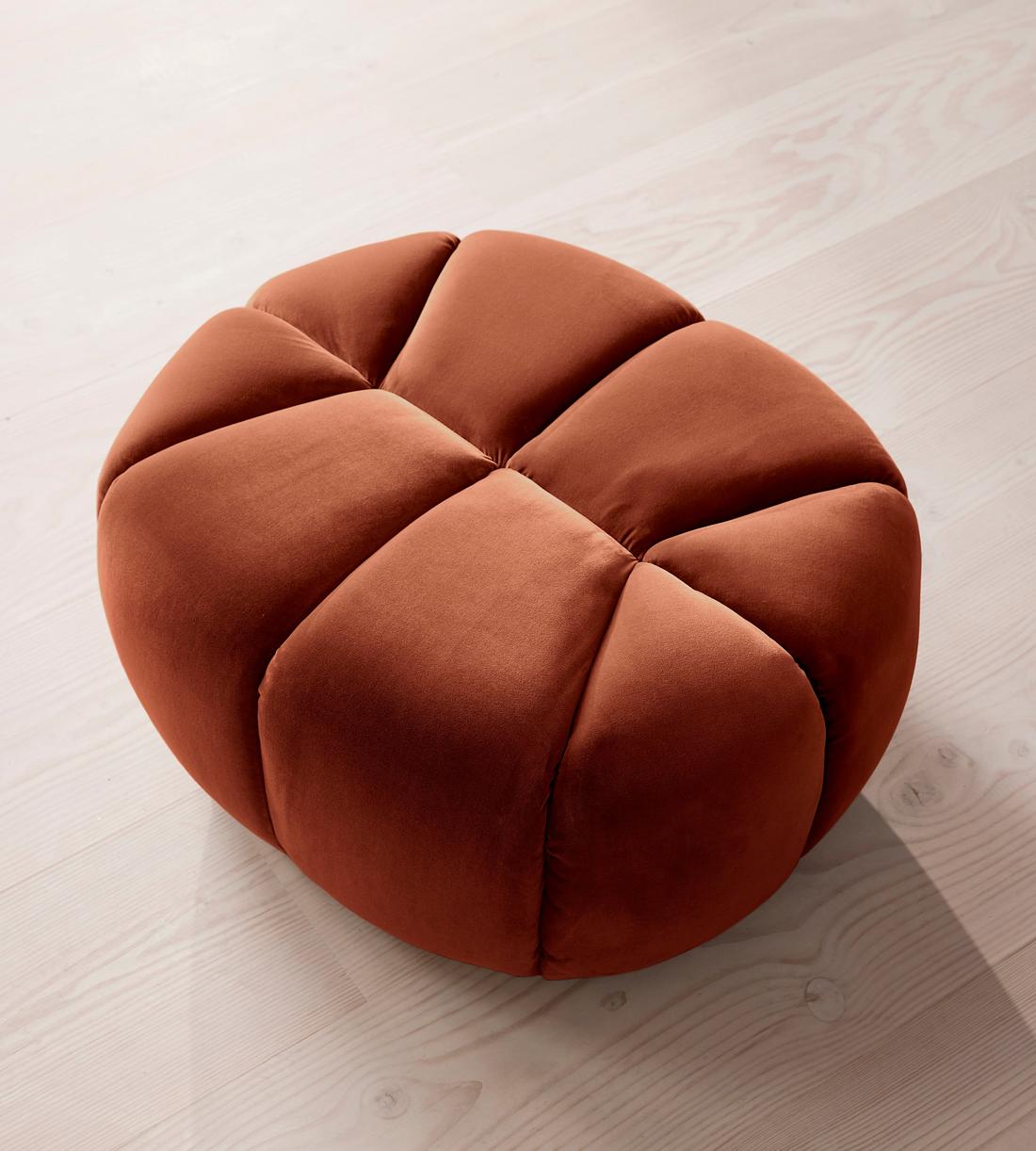 Garret Footstool - Velvet - Rust - Images - Image 5