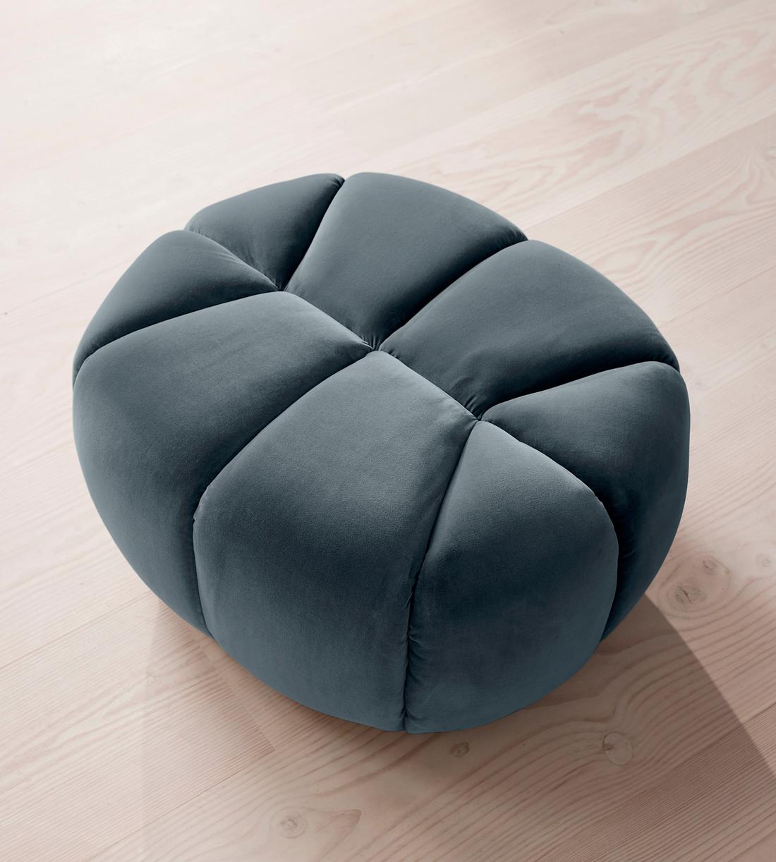 Garret Footstool - Velvet - Grey Blue - Images - Image 5