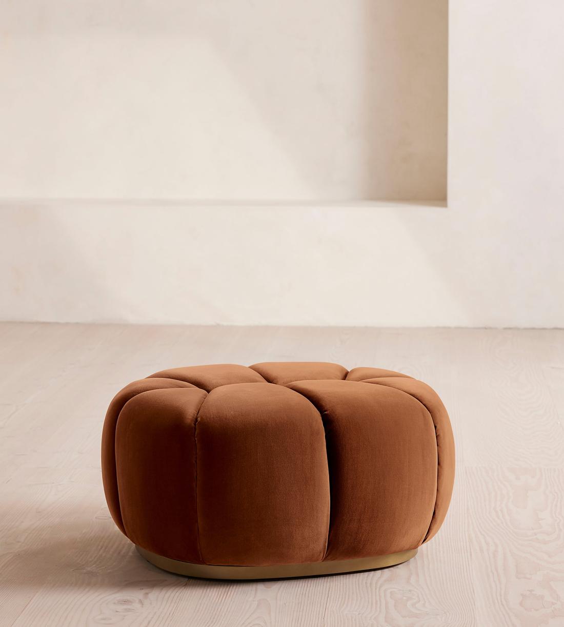 Garret Footstool - Velvet Cinnamon - US - Listing - Image 1