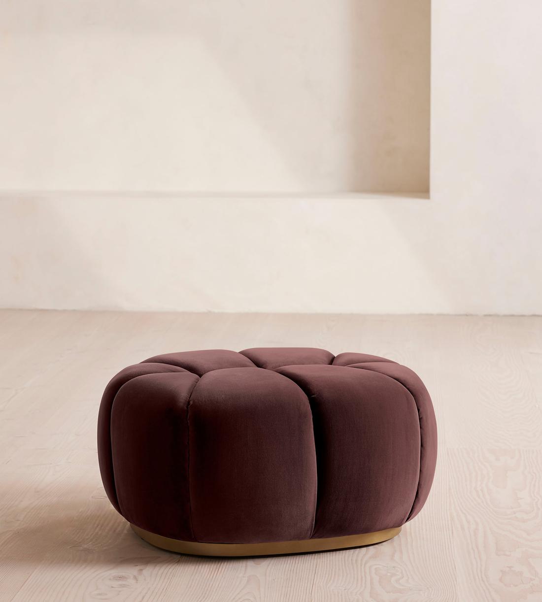 Garret Footstool - Velvet Aubergine - US - Listing - Image 1