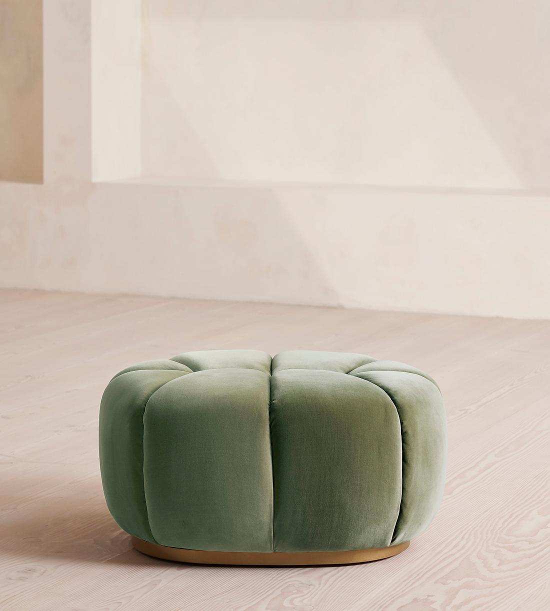 Garret Footstool - Velvet Seafoam - UK - Listing - Image 2