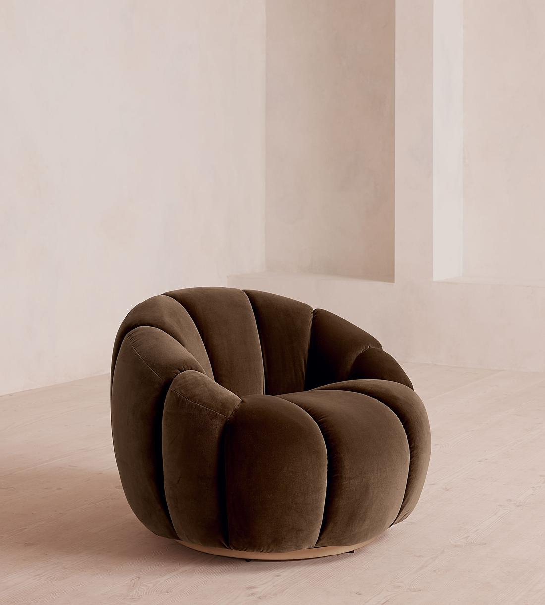 Garret Armchair - Velvet - Chocolate Brown - US - Listing - Image 1