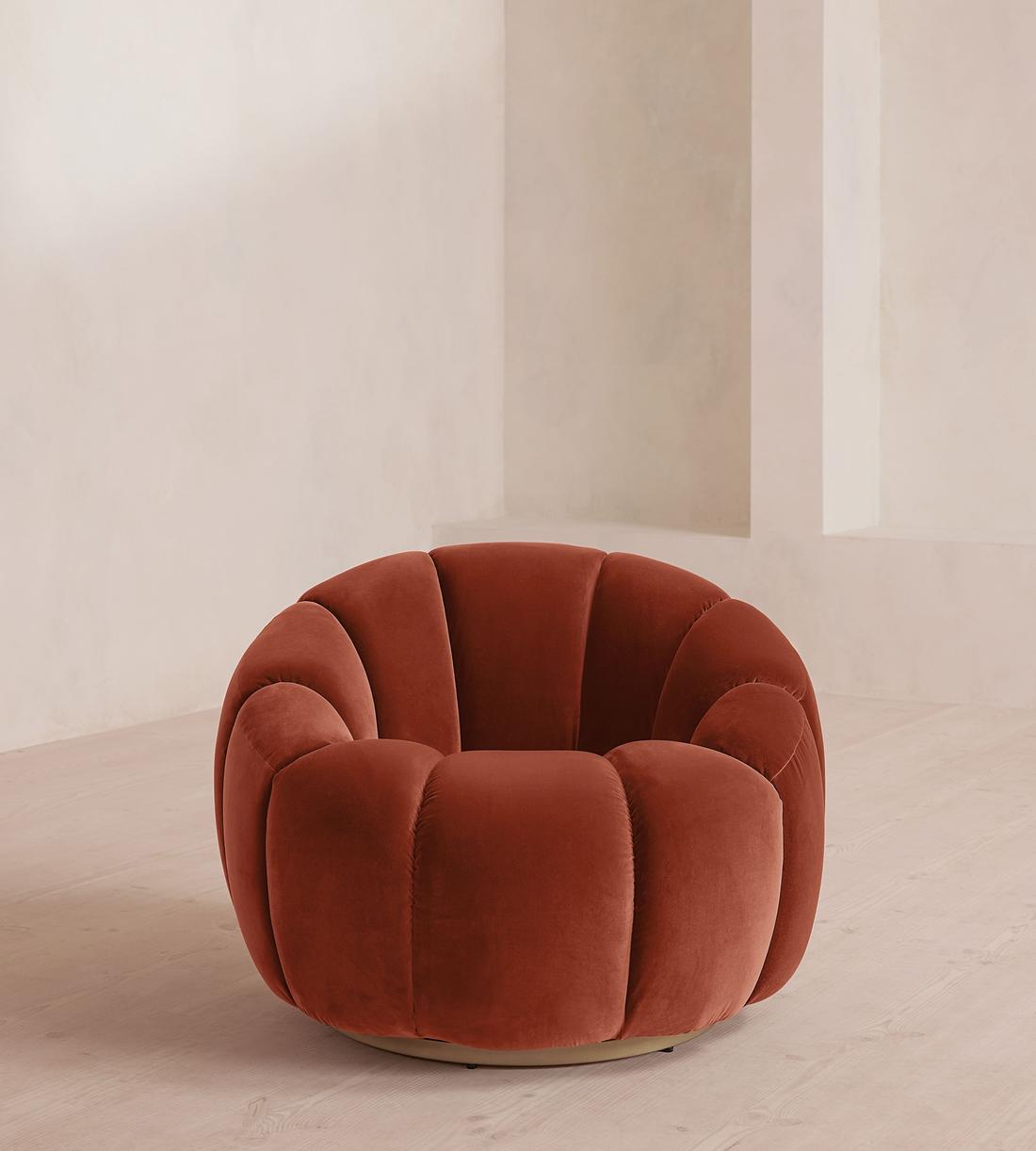 Garret Armchair - Velvet - Rust - US - Listing - Image 2