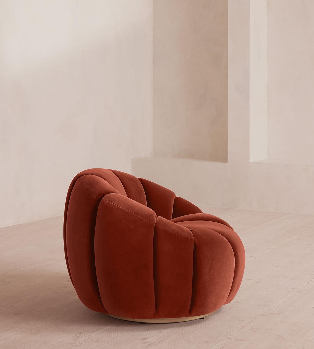 Garret Armchair - Velvet - Rust - US - Images - Image 3