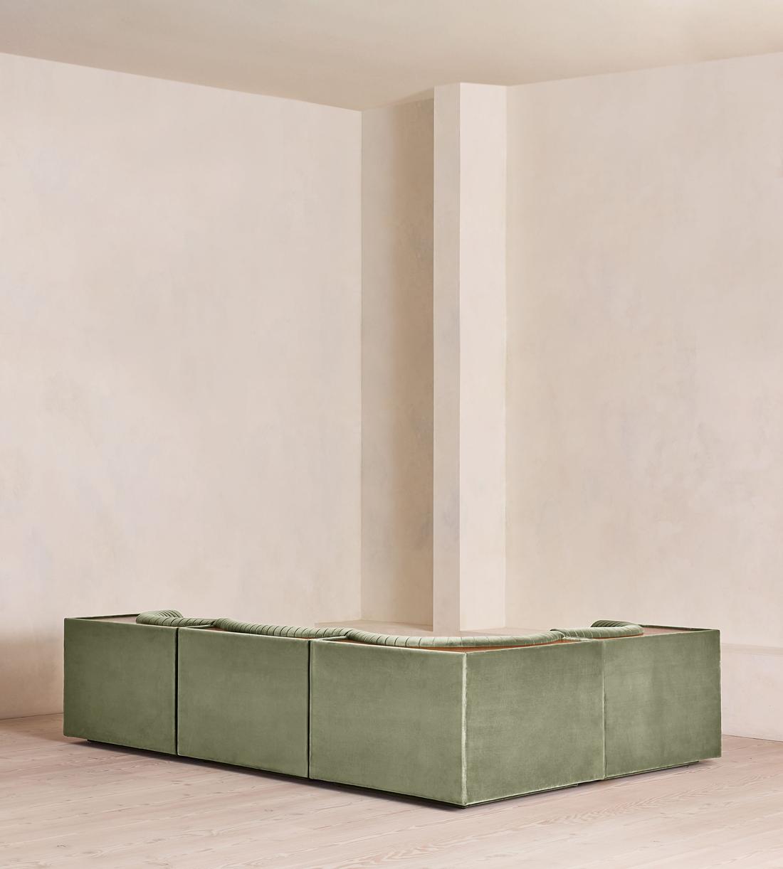 Hamish Sectional Sofa - L-Shape Sofa  - Velvet - Seafoam US - Images - Image 3