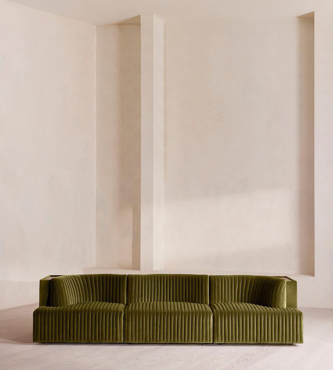 Hamish Modular Sofa - Four Seater - Velvet - Olive - Listing - Image 1