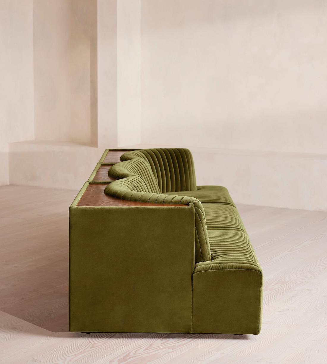 Hamish Modular Sofa - Four Seater - Velvet - Olive - Images - Image 3