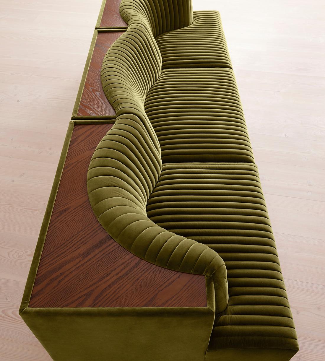 Hamish Modular Sofa - Four Seater - Velvet - Olive - Images - Image 5