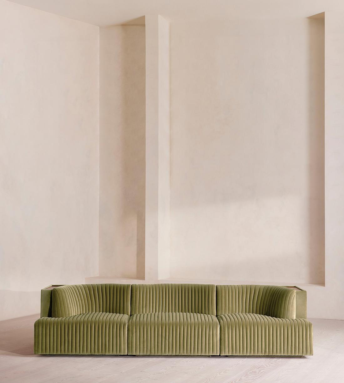 Hamish Modular Sofa - Four Seater - Velvet - Lichen - Listing - Image 1