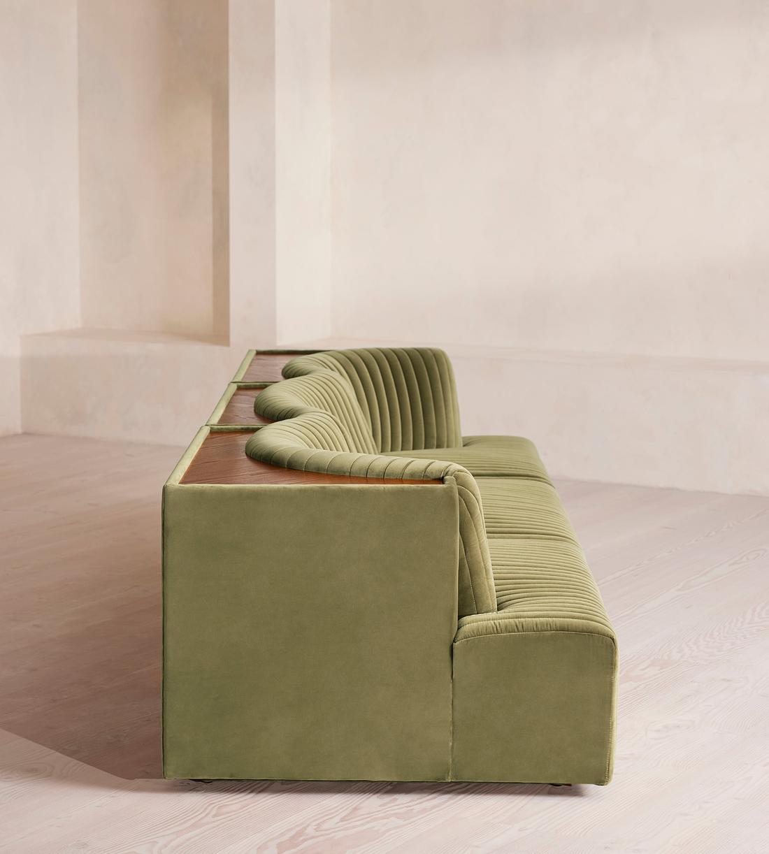 Hamish Modular Sofa - Four Seater - Velvet - Lichen - Images - Image 3