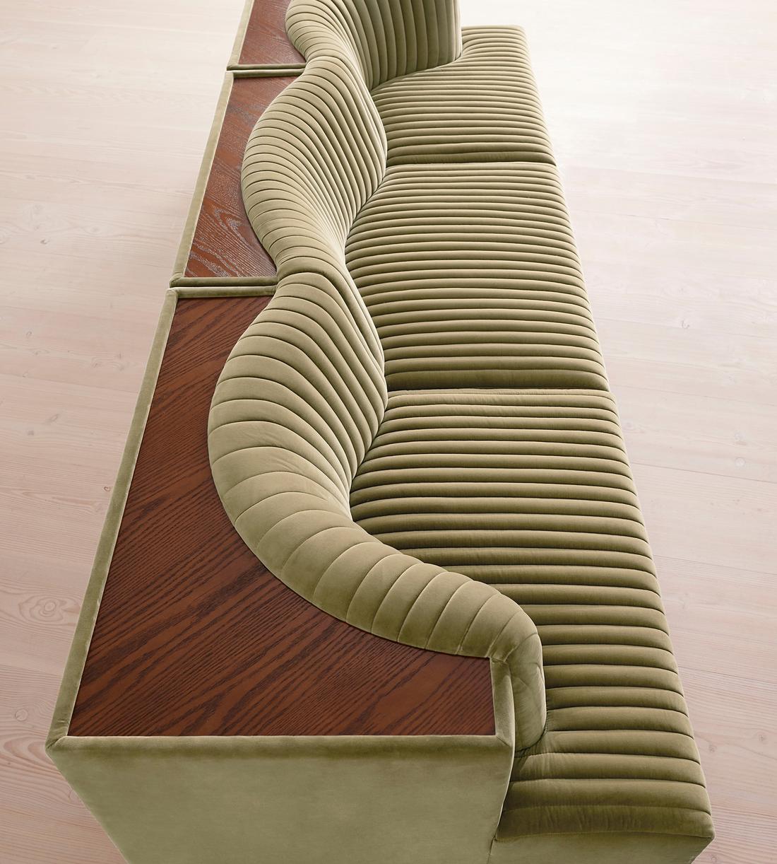 Hamish Modular Sofa - Four Seater - Velvet - Lichen - Images - Image 5