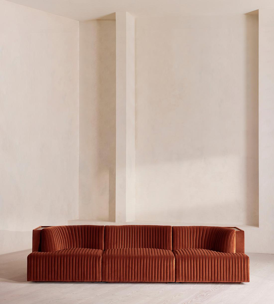 Hamish Modular Sofa - Four Seater - Velvet - Rust - Listing - Image 1