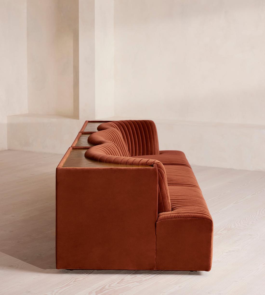 Hamish Modular Sofa - Four Seater - Velvet - Rust - Images - Image 3